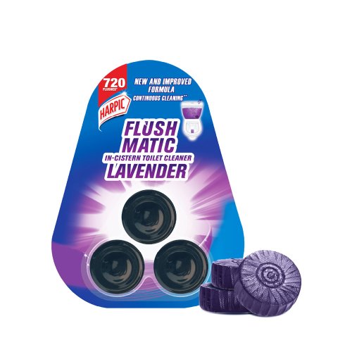 Harpic Flushmatic Lavender In-Cistern Toilet Cleaner Blocks 50 gm
