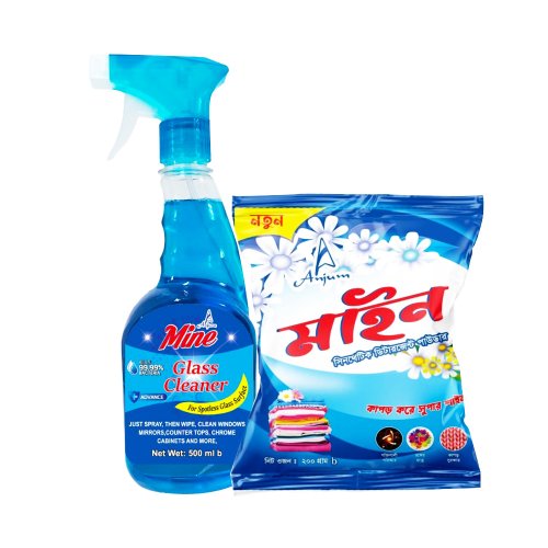 Mine Glass Cleaner (Free Mine Detergent 200 gm) 500 ml