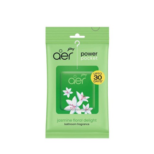 Godrej Aer Power Pocket Bathroom Fragrance Jasmine Floral Delight 10 gm