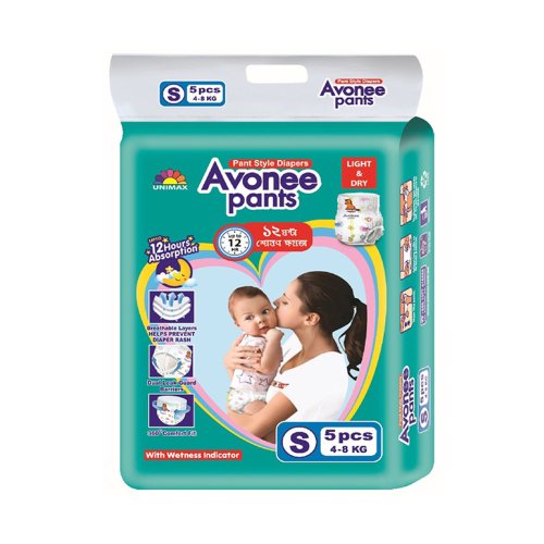 Avonee Baby Diaper Pants S (4-8 kg) 60 pcs