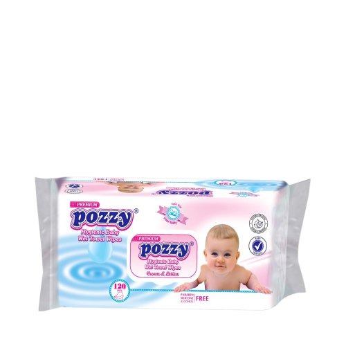 Pozzy Premium Hygienic Baby Wet Towel Wipes 120 pcs
