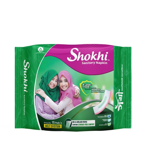 Shokhi Sanitary Napkin (Belt) 15 pcs