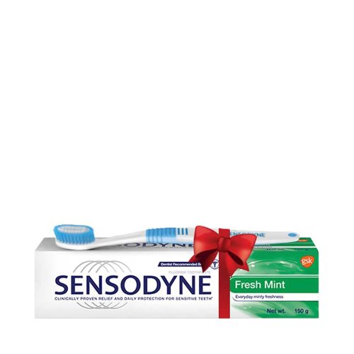 Sensodyne Fresh Mint Toothpaste (Free Brush 1 pcs) 150 gm