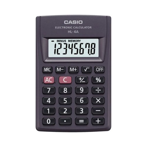 Casio Hand Held Calculator 8 Digit (HL-4A) 25 gm