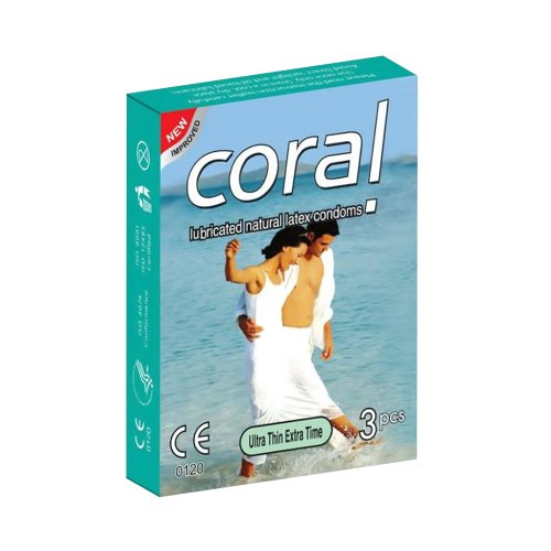 Coral Ultra Thin Extra Time Condom 3 pcs