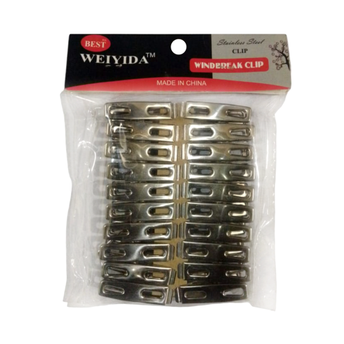 Stainless Steel Windbreak Clip 20 pcs