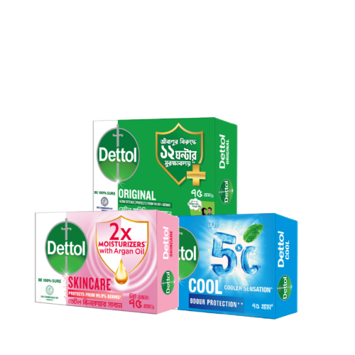 Dettol Soap Bathing Bar Family Pack (Cool, Skincare & Original) 75 gm