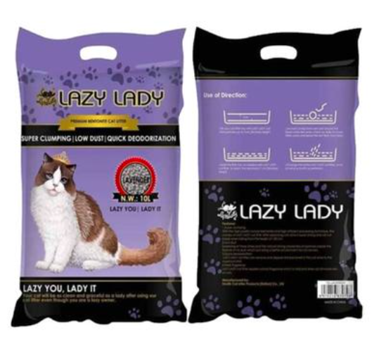 Lazy Lady Cat Litter Bentonite Lavender Flavor 10L